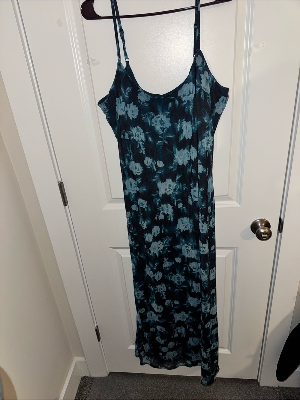 No Boundaries Teal Floral Maxi Slip Dress